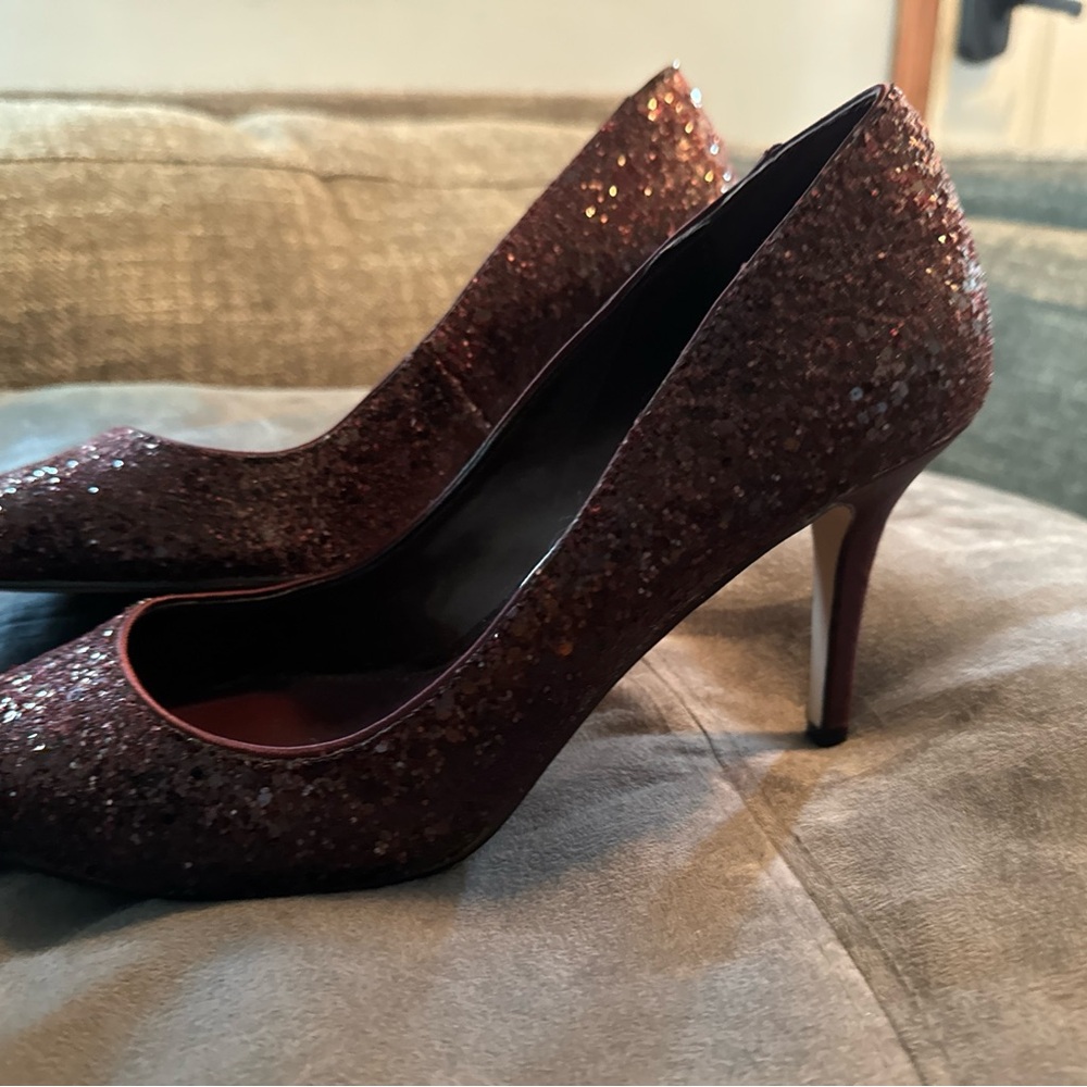 White House black market glitter high heels shoes sz 7.5 - Picture 4 of 8